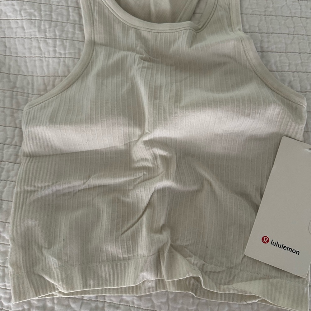 lululemon athletica White Ribbed Tank Top